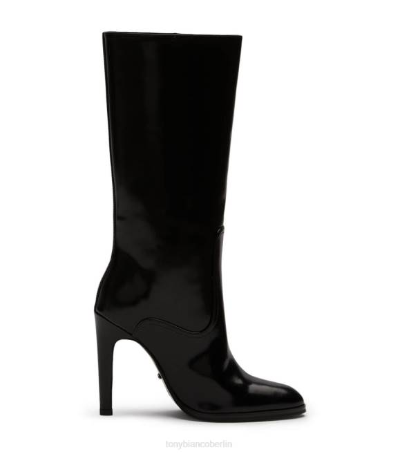 kniehohe Stiefel| de Tony Bianco Frauen Hadley-Kalbsstiefel Schwarz hochglänzend 4624394